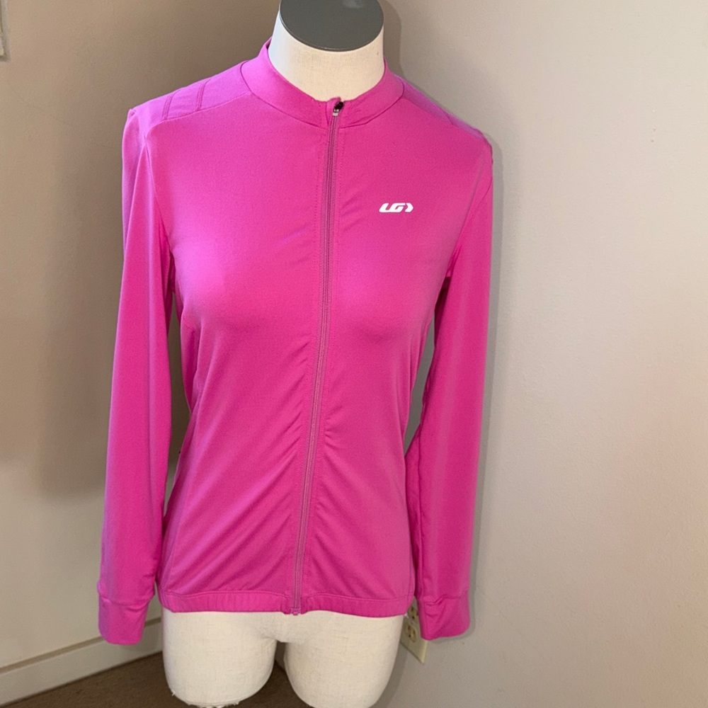 Garneau Breeze Cycling Jersey Pink Long Sleeve Athletic Top Small - Picture 2 of 6